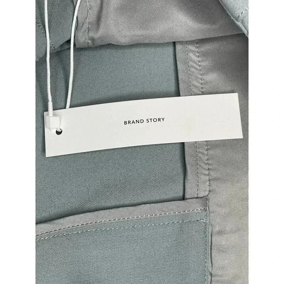 VINCE High Waist Cigarette Pants sz 12 Light Slate Slim Fit Neutral Minimalist - Picture 10 of 11